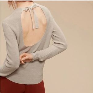 Aritzia Wilfred Wool low back ribbon tie sweater